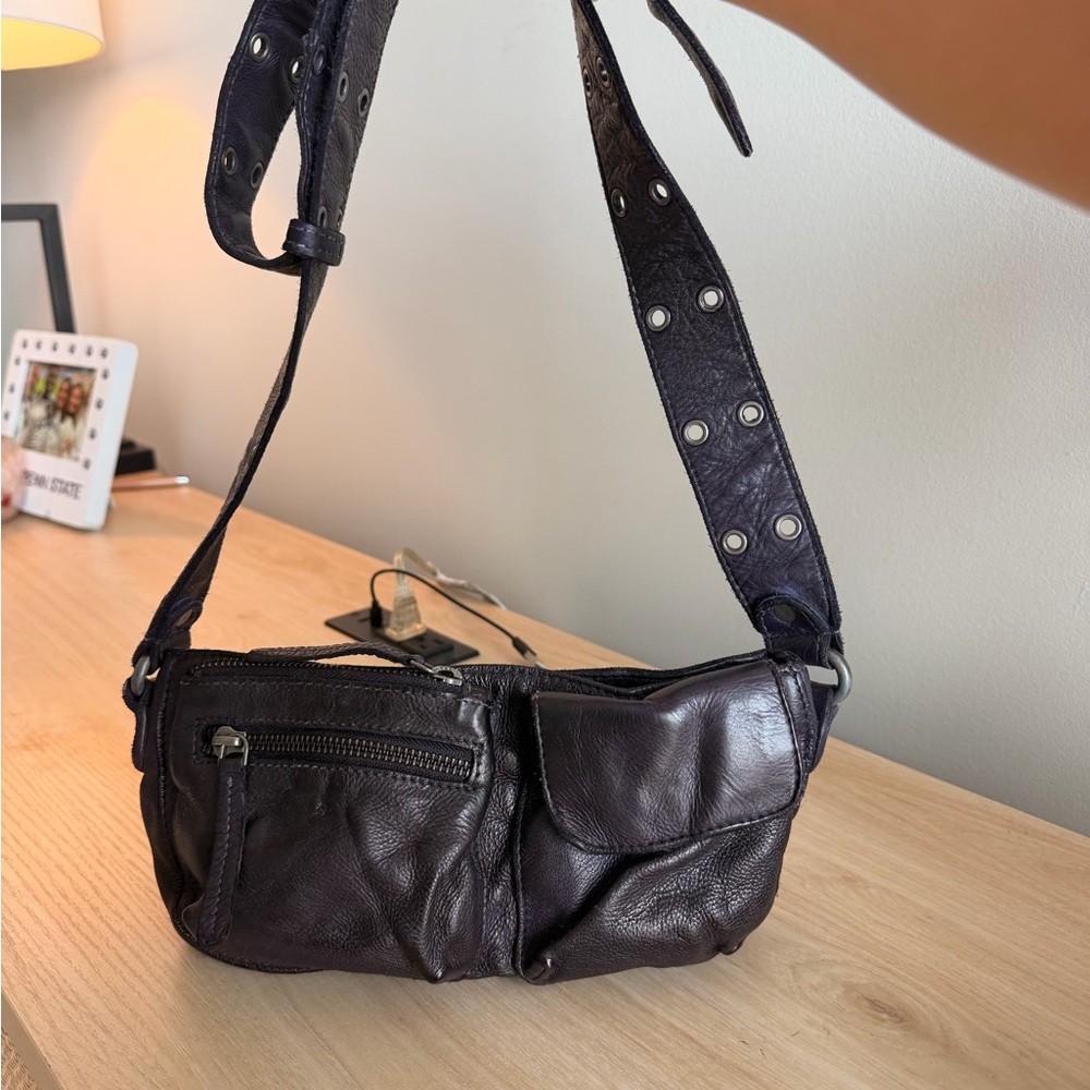Free People- Plum Wade Leather Sling Bag - Picture 7 of 9